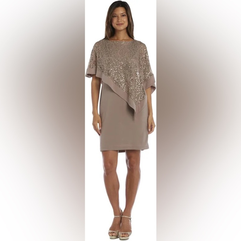 R&M richards poncho sequin party dress